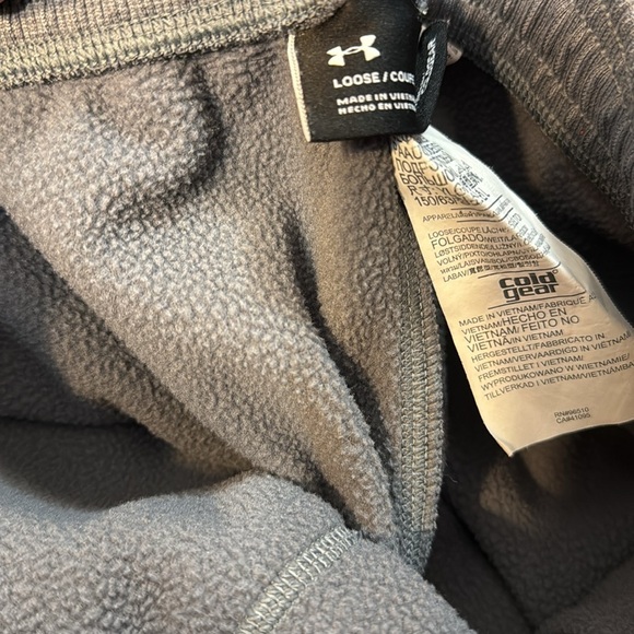 Under Armour Storm Cold Gear Loose Gray Blue Logo Joggers Sweatpants Youth Large - Picture 9 of 10